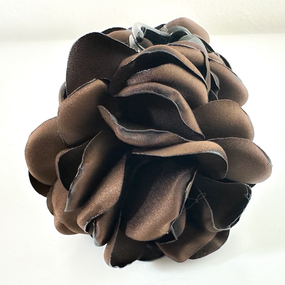 Pretty Boho Rosette Flower Hair Clip in Brown
